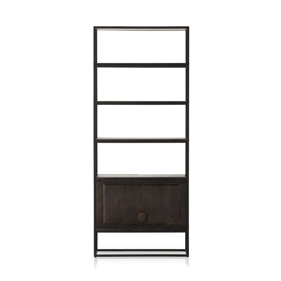Kelby Bookcase - Carved Vintage Brown