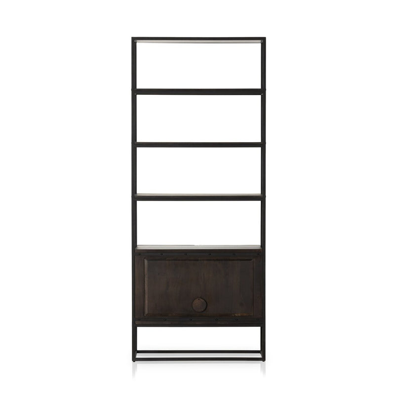 Kelby Bookcase - Carved Vintage Brown