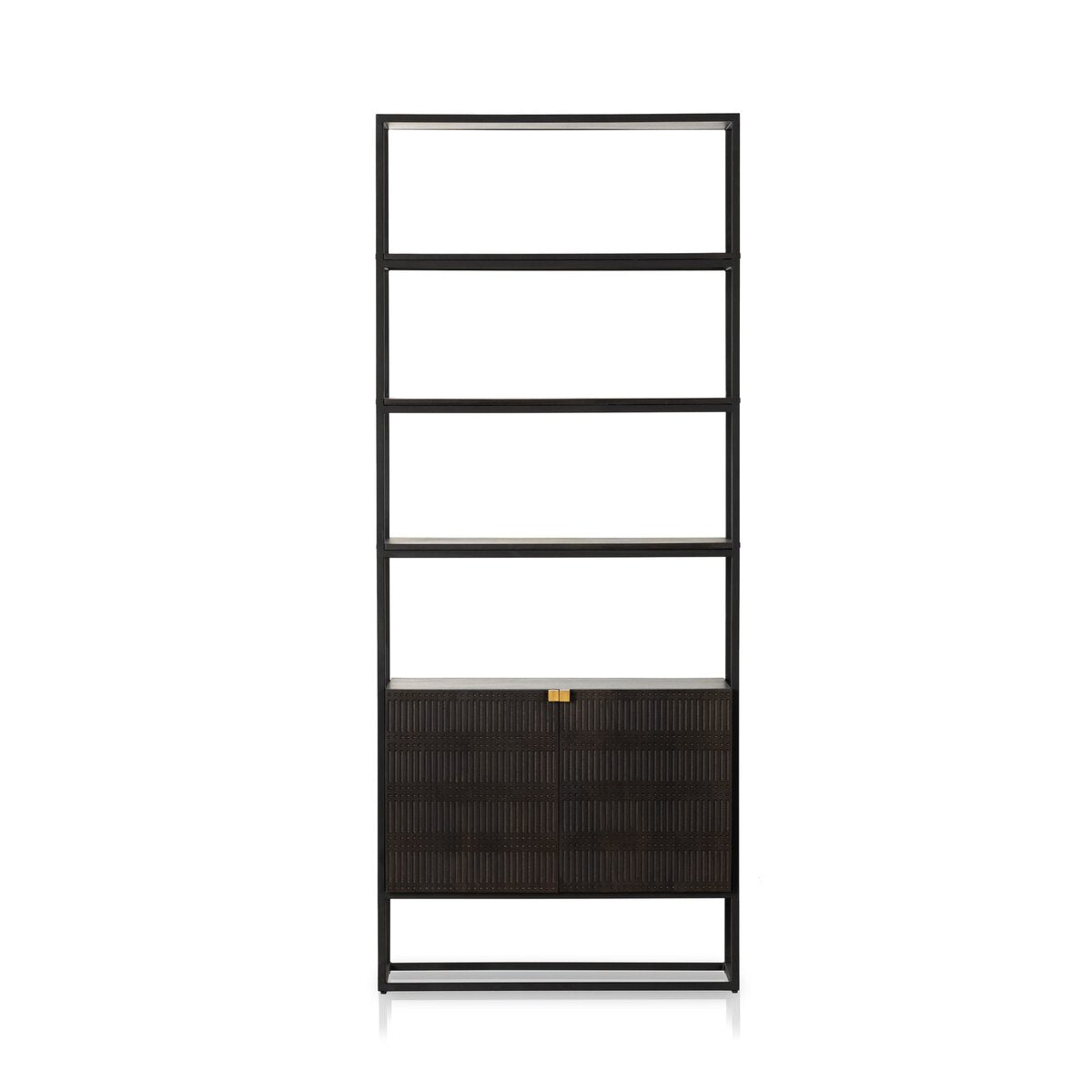 Kelby Bookcase - Carved Vintage Brown