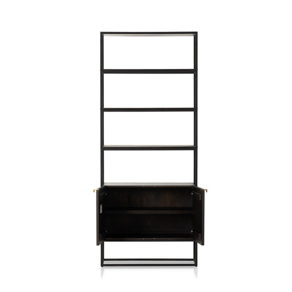 Kelby Bookcase - Carved Vintage Brown