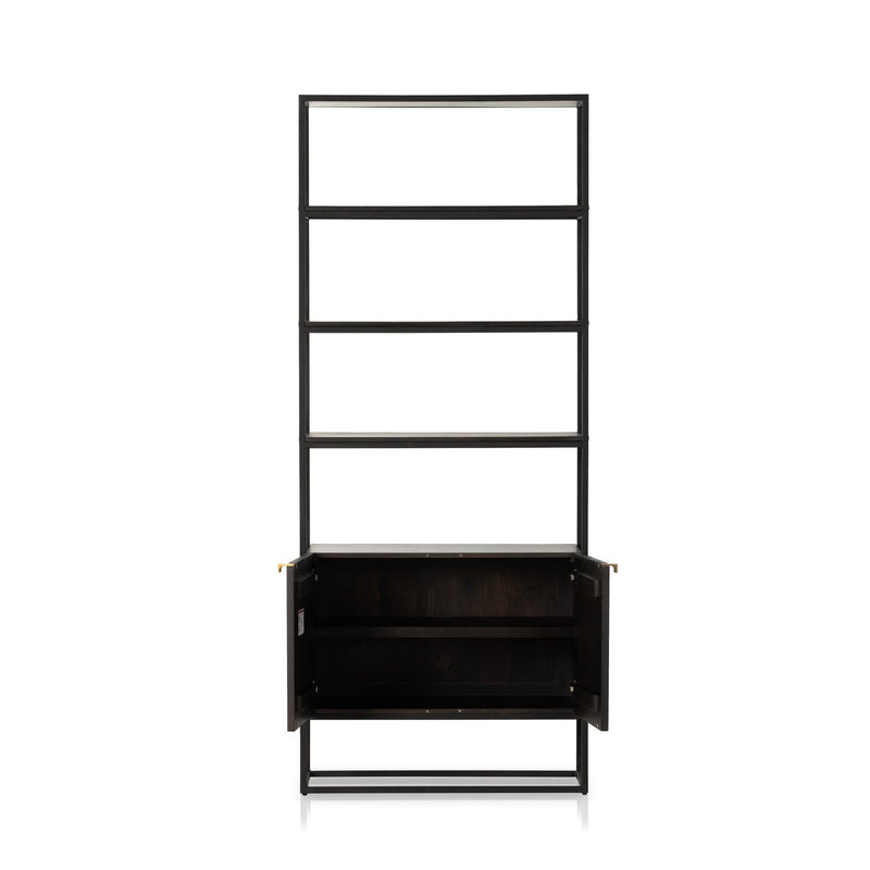 Kelby Bookcase - Carved Vintage Brown
