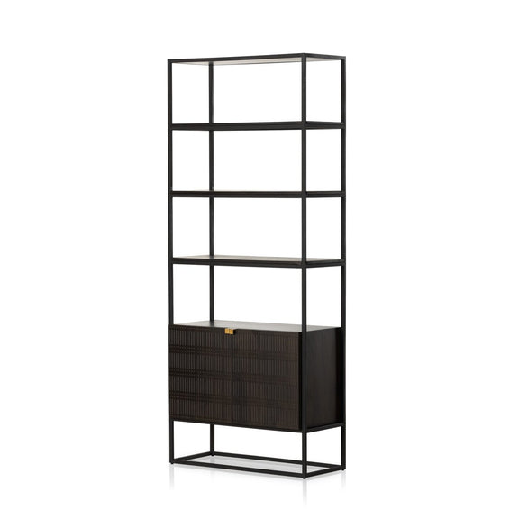 Kelby Bookcase - Carved Vintage Brown
