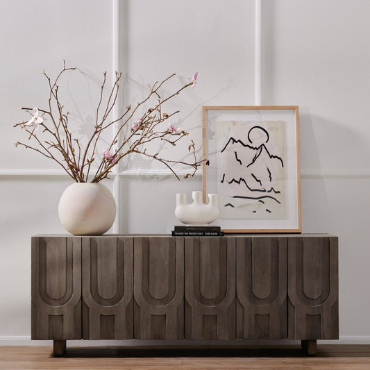 Rivka Media Console - Aged Grey
