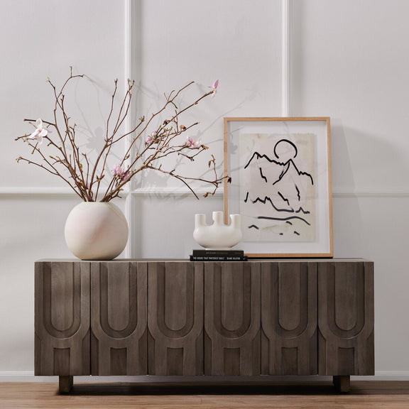 Rivka Media Console - Aged Grey