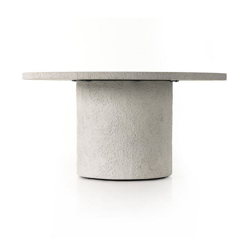 Otero Outdoor Round Dining Table - Matte Stone