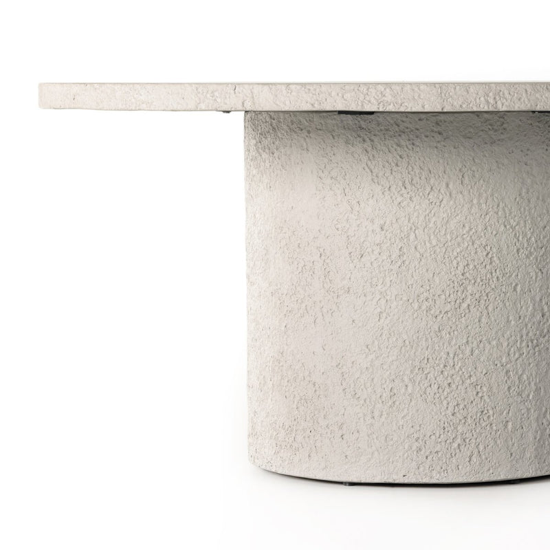 Otero Outdoor Round Dining Table - Matte Stone