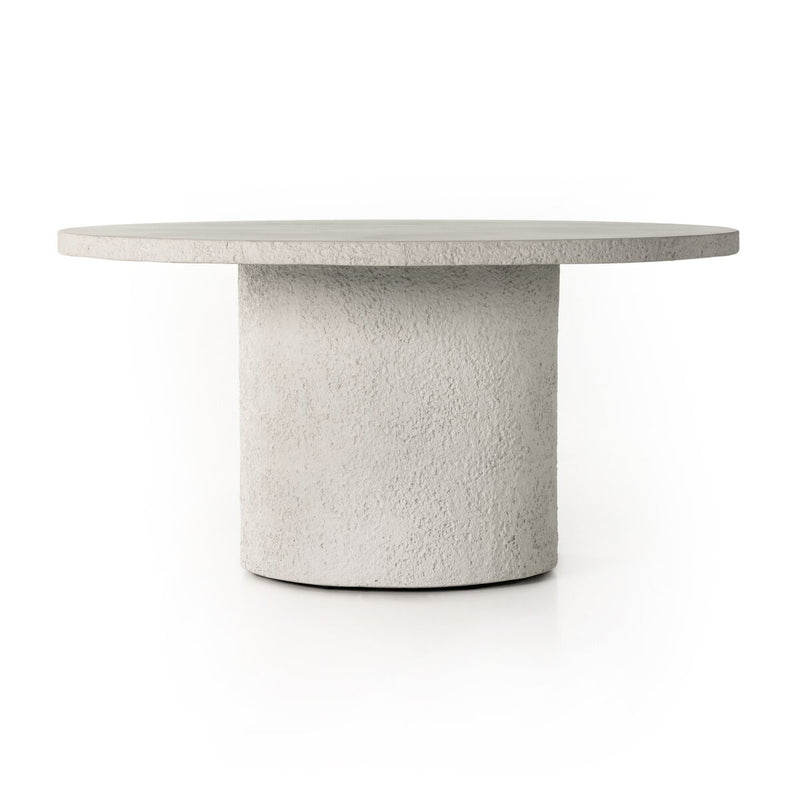 Otero Outdoor Round Dining Table - Matte Stone