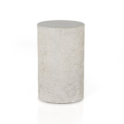 Otero Outdoor Round End Table - Matte Stone