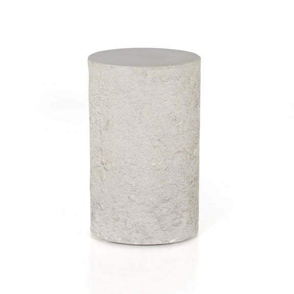 Otero Outdoor Round End Table - Matte Stone