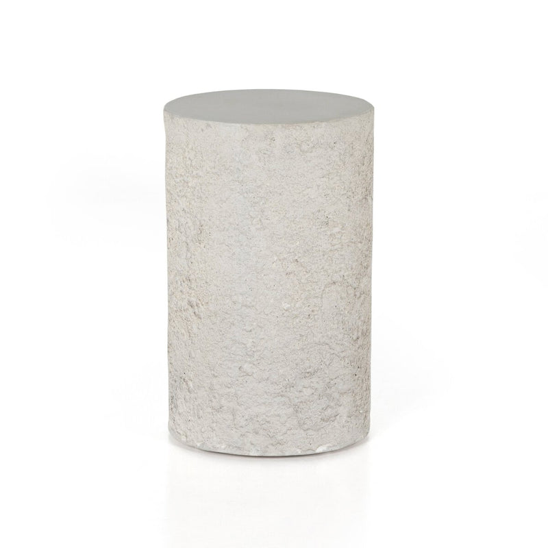 Otero Outdoor Round End Table - Matte Stone