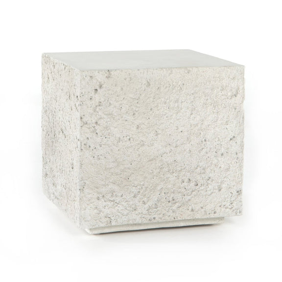 Otero Outdoor Square End Table - Matte Stone