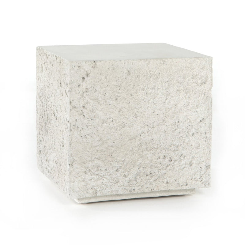 Otero Outdoor Square End Table - Matte Stone