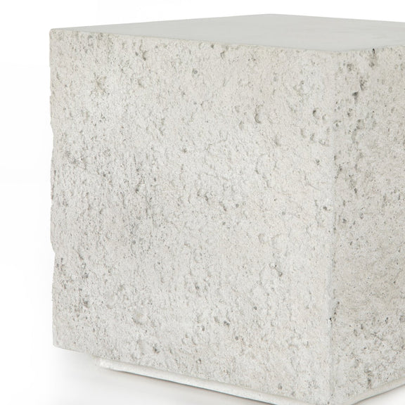 Otero Outdoor Square End Table - Matte Stone