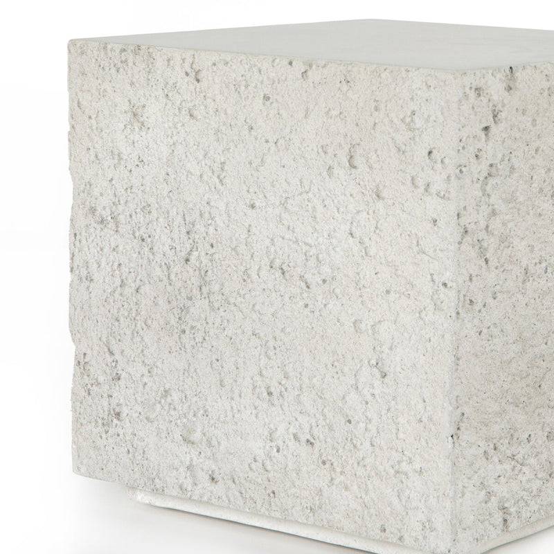 Otero Outdoor Square End Table - Matte Stone
