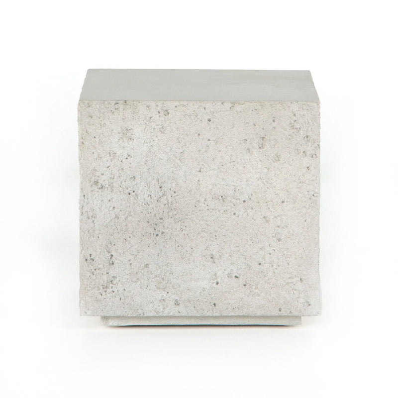 Otero Outdoor Square End Table - Matte Stone
