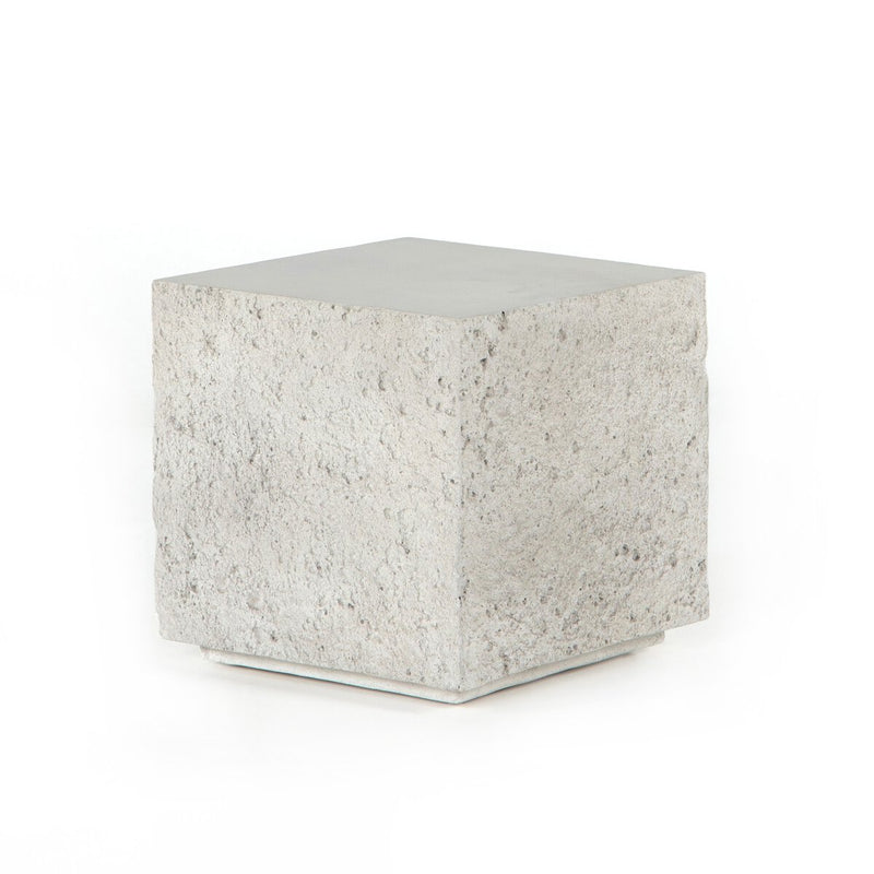 Otero Outdoor Square End Table - Matte Stone