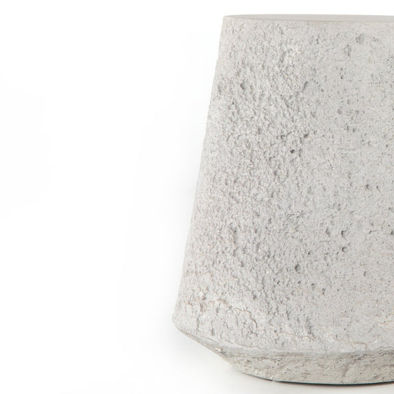 Otero Outdoor Tapered End Table - Matte Stone