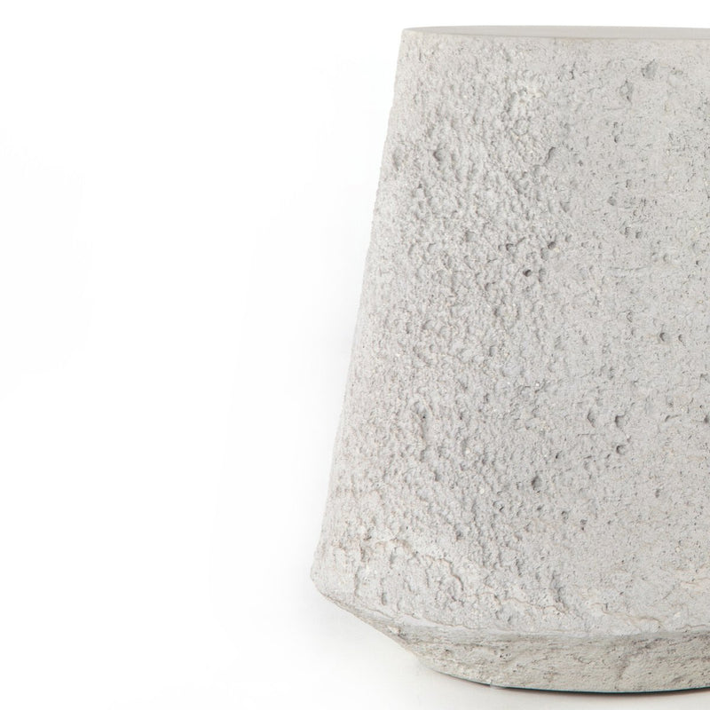 Otero Outdoor Tapered End Table - Matte Stone