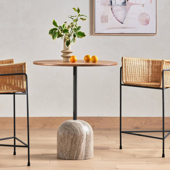 Faye Bar + Counter Table - Dark Natural Oak