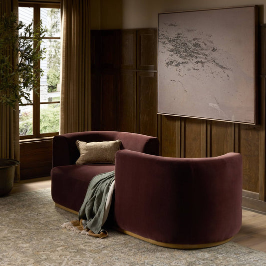 Deandra Tete A Tete Chaise - Surrey Plum