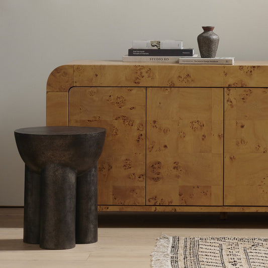Sante End Table - Raw Black