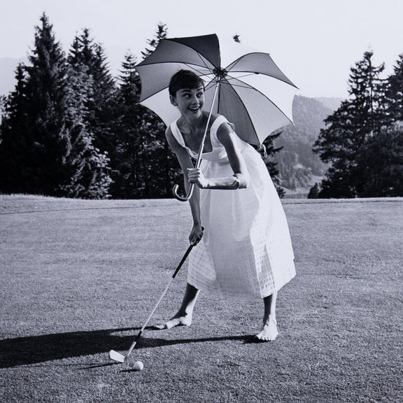 Golfing Hepburn by Getty Images - Black Maple