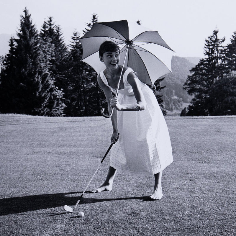Golfing Hepburn by Getty Images - Black Maple