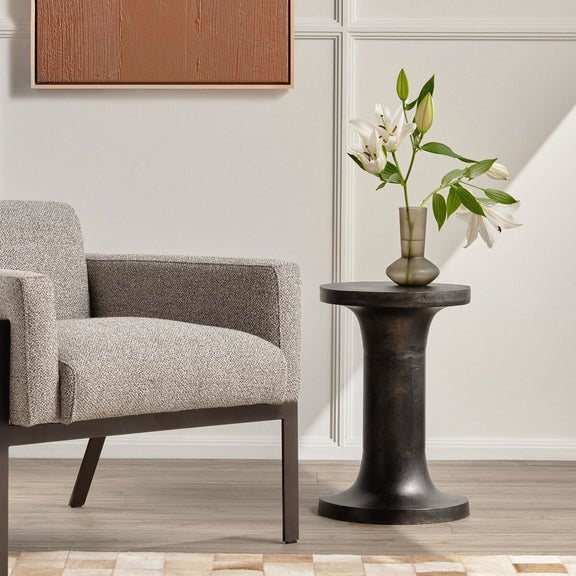 Gino End Table - Raw Black