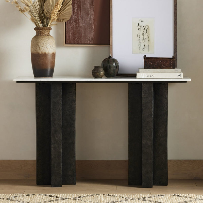 Terrell Console Table - White Marble