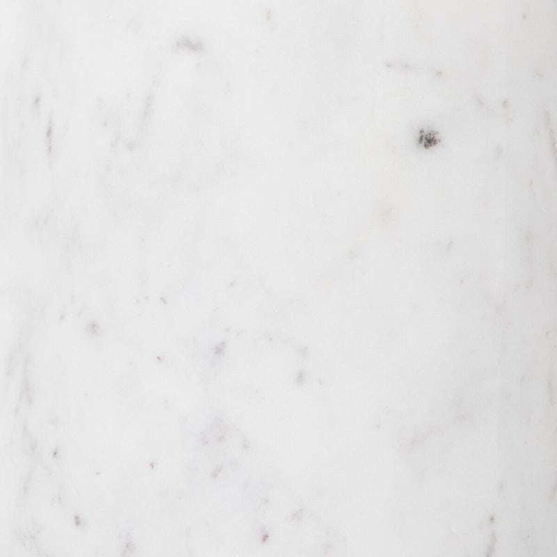 Cronos End Table - Polished White Marble