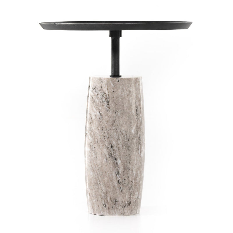 Cronos End Table - River Grey Marble