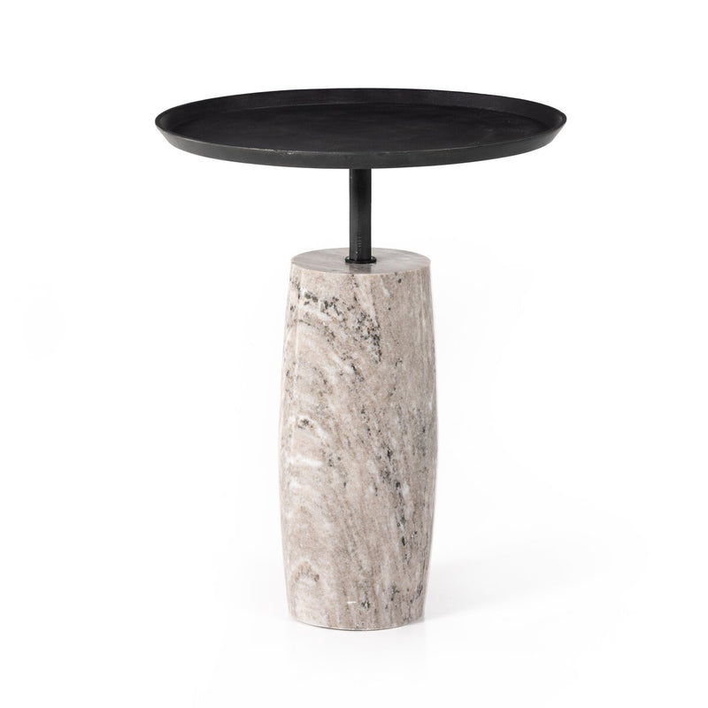 Cronos End Table - River Grey Marble