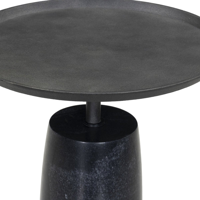 Cronos End Table - Polished Black Marble