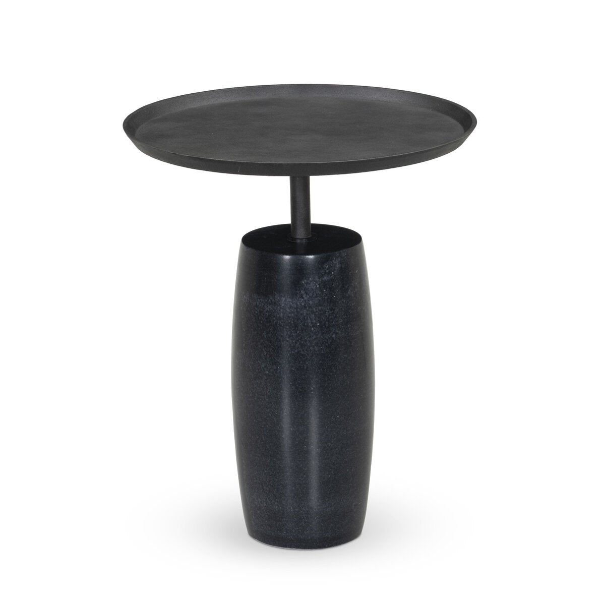 Cronos End Table - Polished Black Marble
