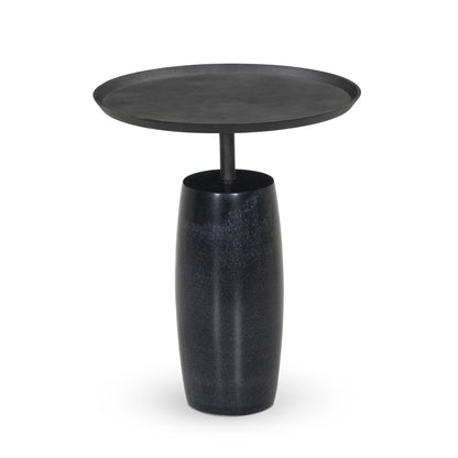 Cronos End Table - Polished Black Marble