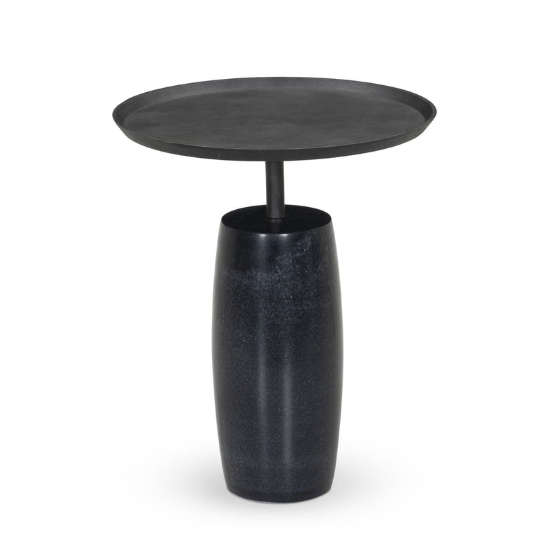 Cronos End Table - Polished Black Marble