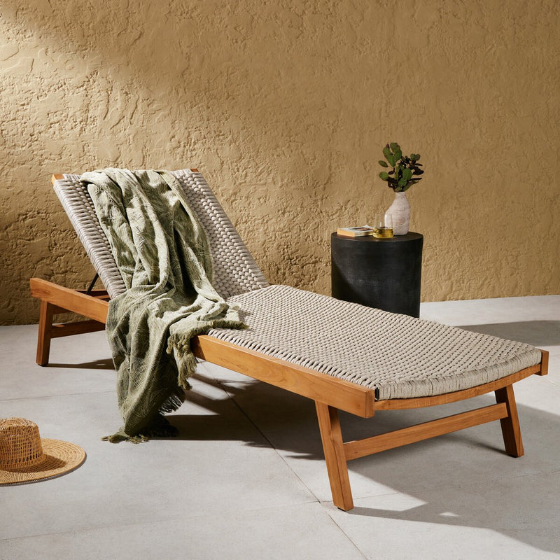 Delano Outdoor Chaise - Natural Teak