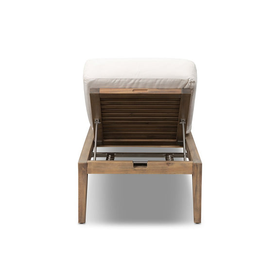 Amaya Outdoor Adjustable Chaise Lounge - Lorel Ivory