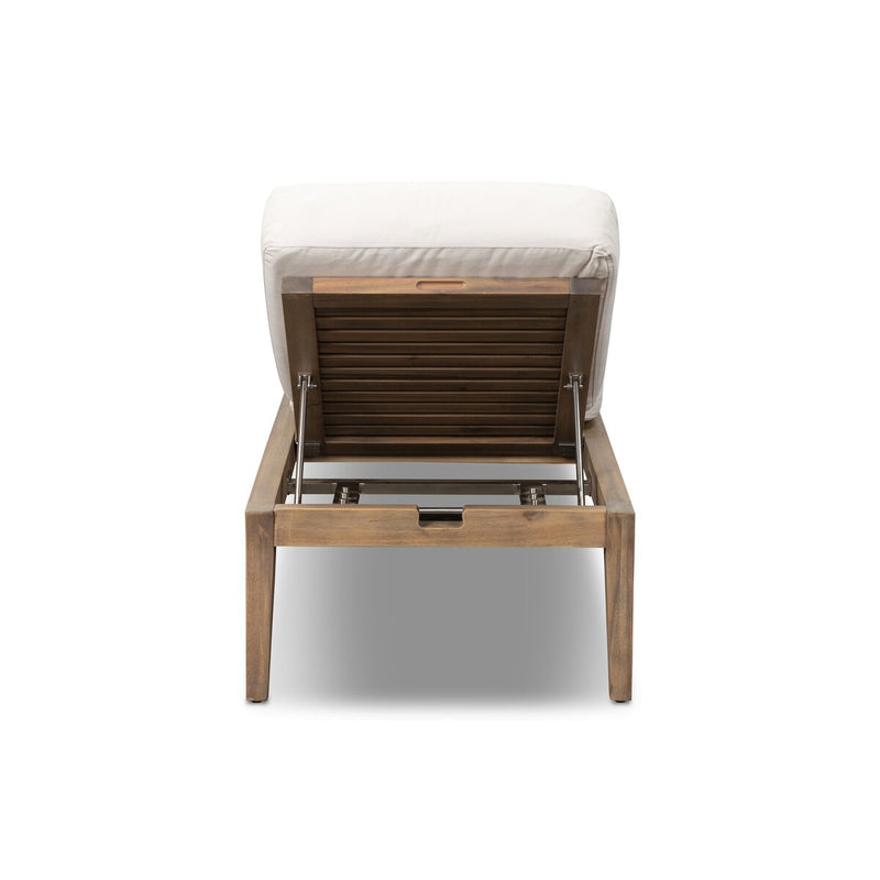 Amaya Outdoor Adjustable Chaise Lounge - Lorel Ivory