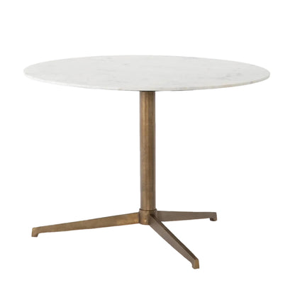 Helen Round Bistro Table - Polished White Marble