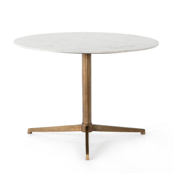 Helen Round Bistro Table - Polished White Marble
