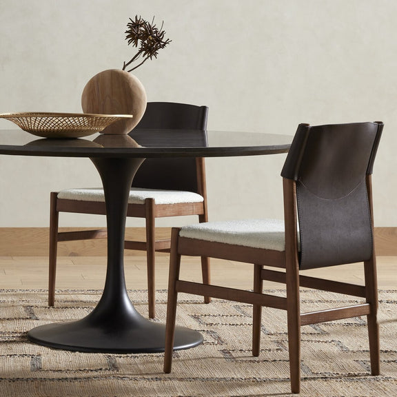 Lulu Armless Dining Chair - Espresso Leather