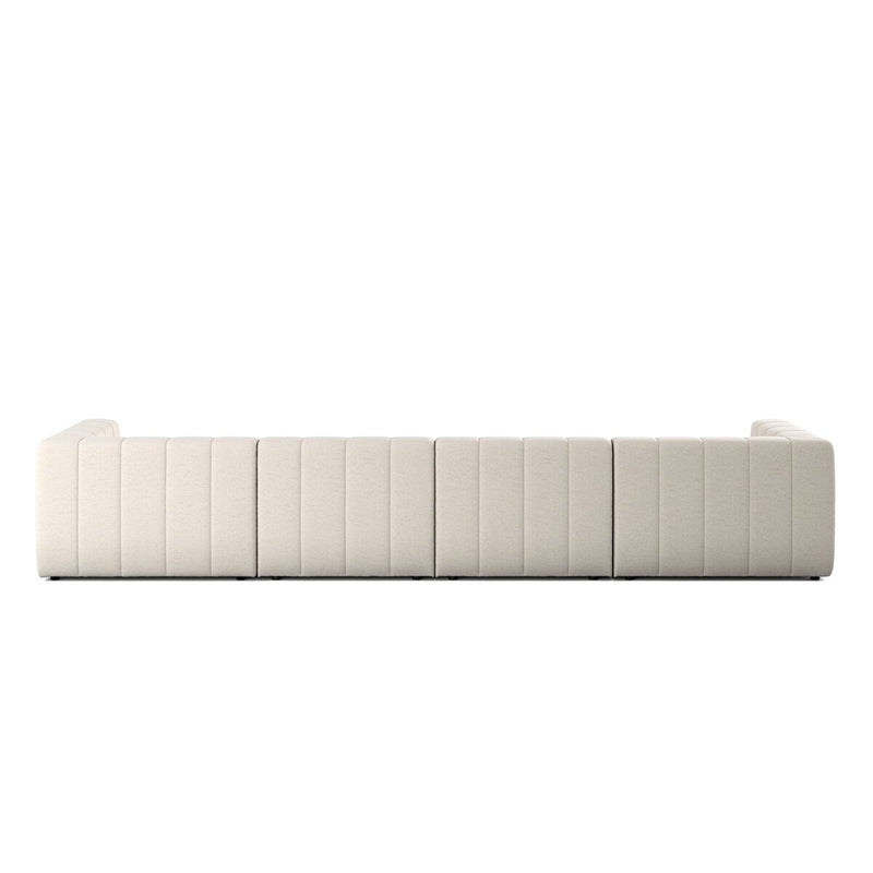 Langham Channeled 4-Piece Sectional - Crypton Nomad Snow