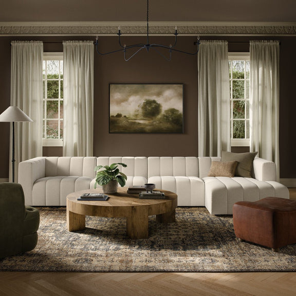 Langham Channeled 4-Piece Sectional - Crypton Nomad Snow