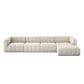 Langham Channeled 4-Piece Sectional - Crypton Nomad Snow