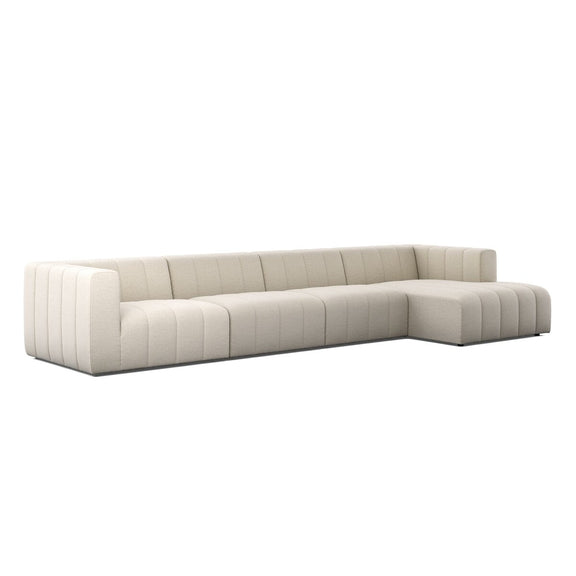 Langham Channeled 4-Piece Sectional - Crypton Nomad Snow