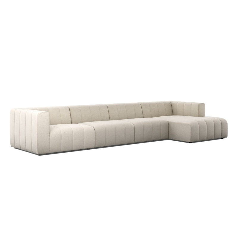 Langham Channeled 4-Piece Sectional - Crypton Nomad Snow