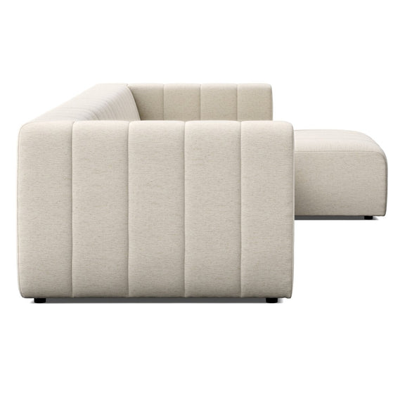 Langham Channeled 4-Piece Sectional - Crypton Nomad Snow