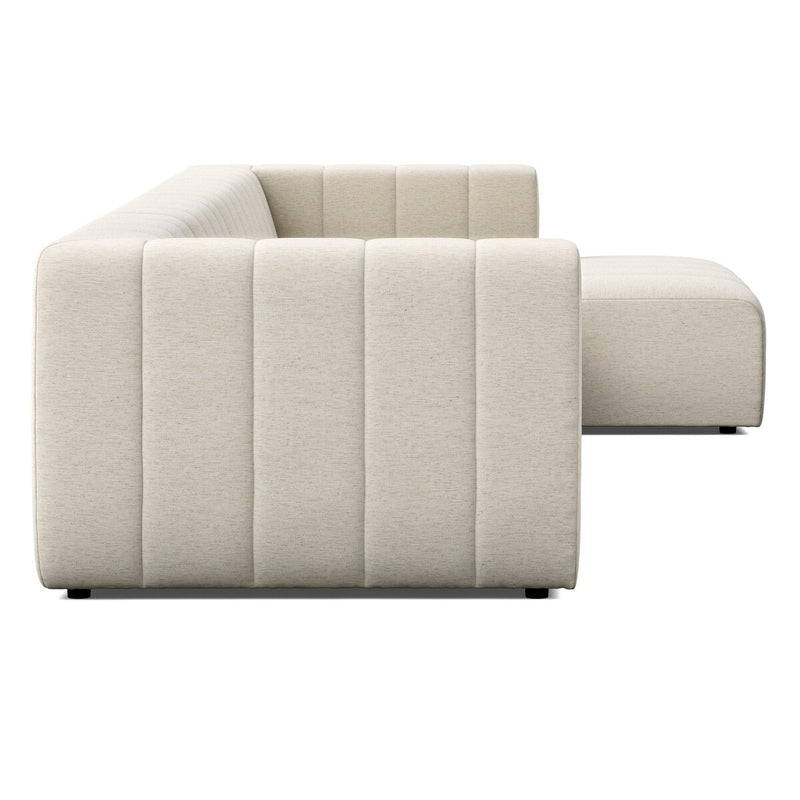 Langham Channeled 4-Piece Sectional - Crypton Nomad Snow