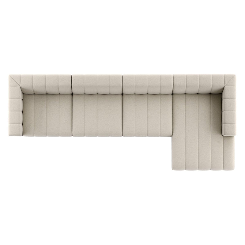 Langham Channeled 4-Piece Sectional - Crypton Nomad Snow